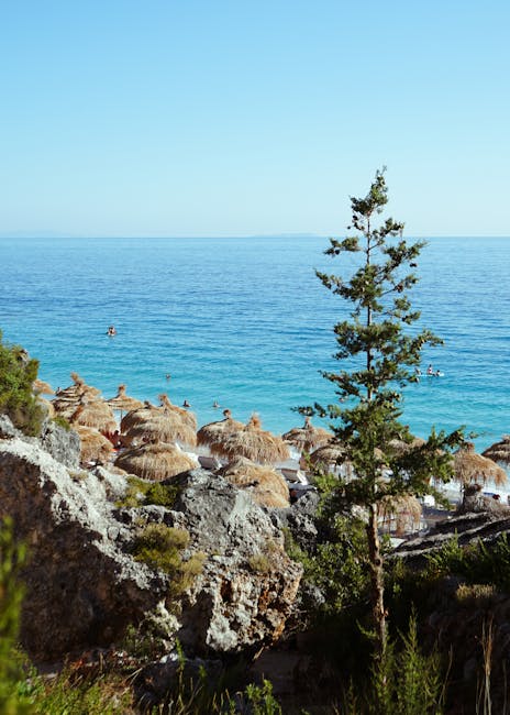 Dhermi coastal village rocky beach Albania