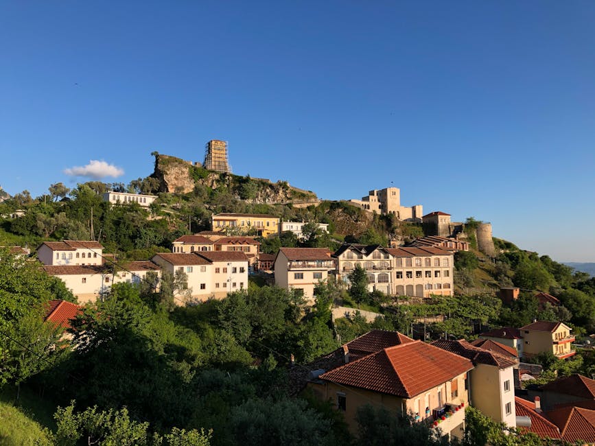 Kruje bazaar guesthouse balcony view medieval castle
