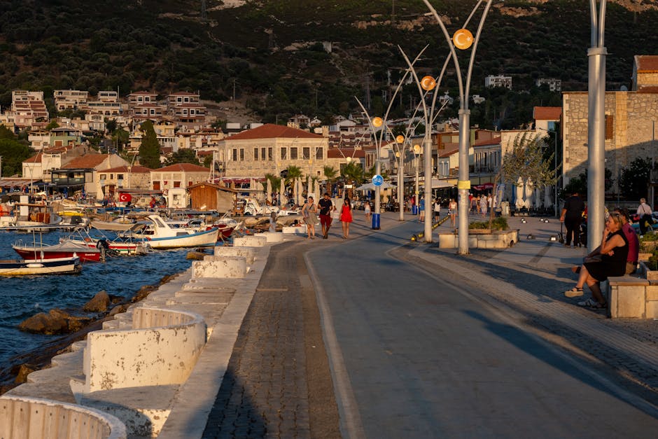 Saranda seafront promenade sunrise