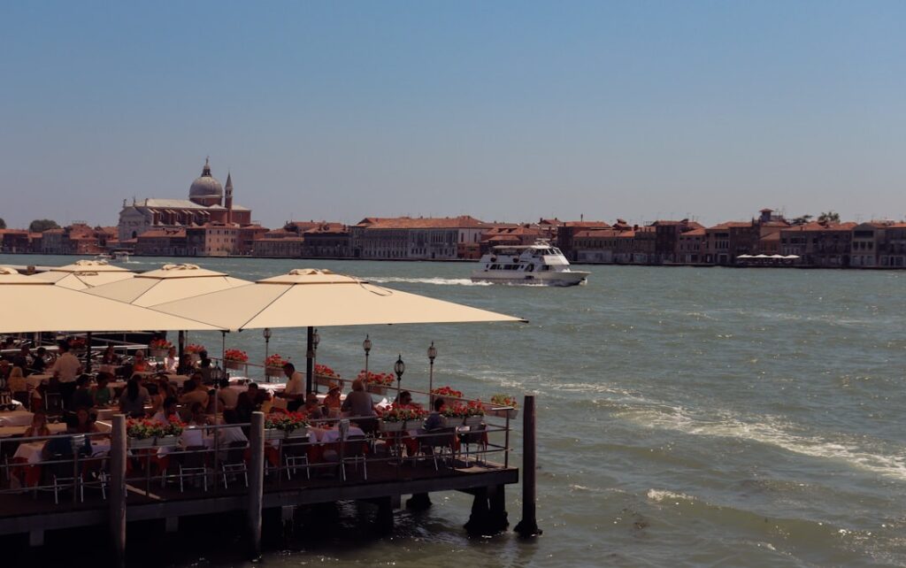 Venice vaporetto boarding view