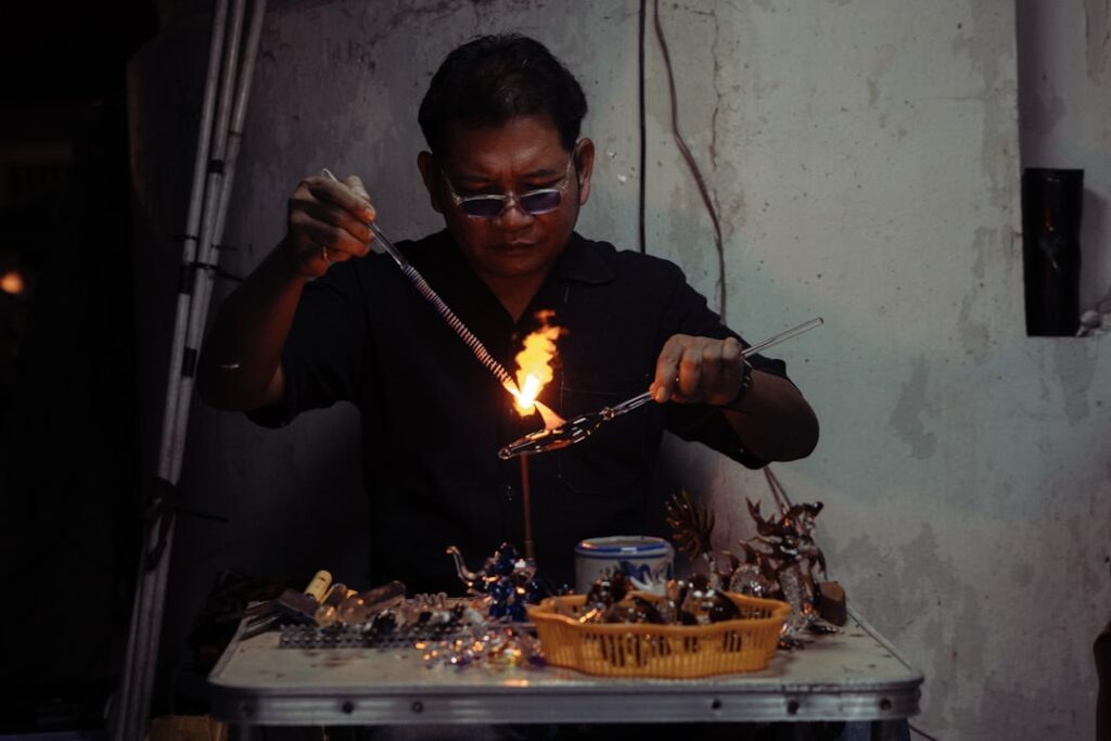 Murano glassblowing demonstration workshop