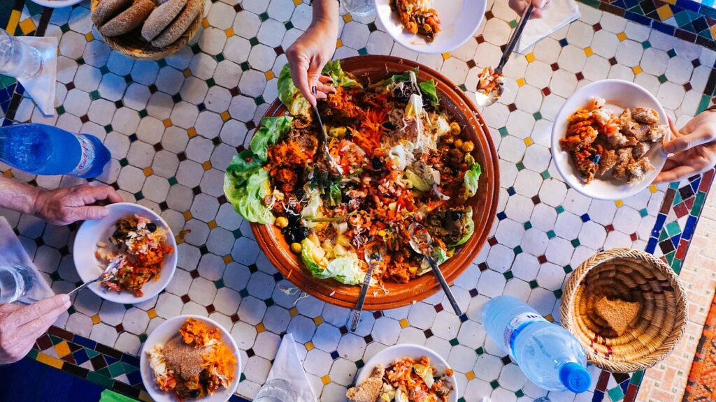 Dalmatian shared plate served family-style in a konoba