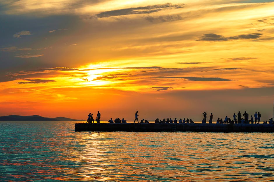 Sunset over Zadar old town