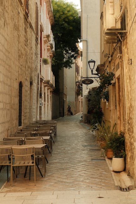 Vicolo stretto nel centro storico di Zadar