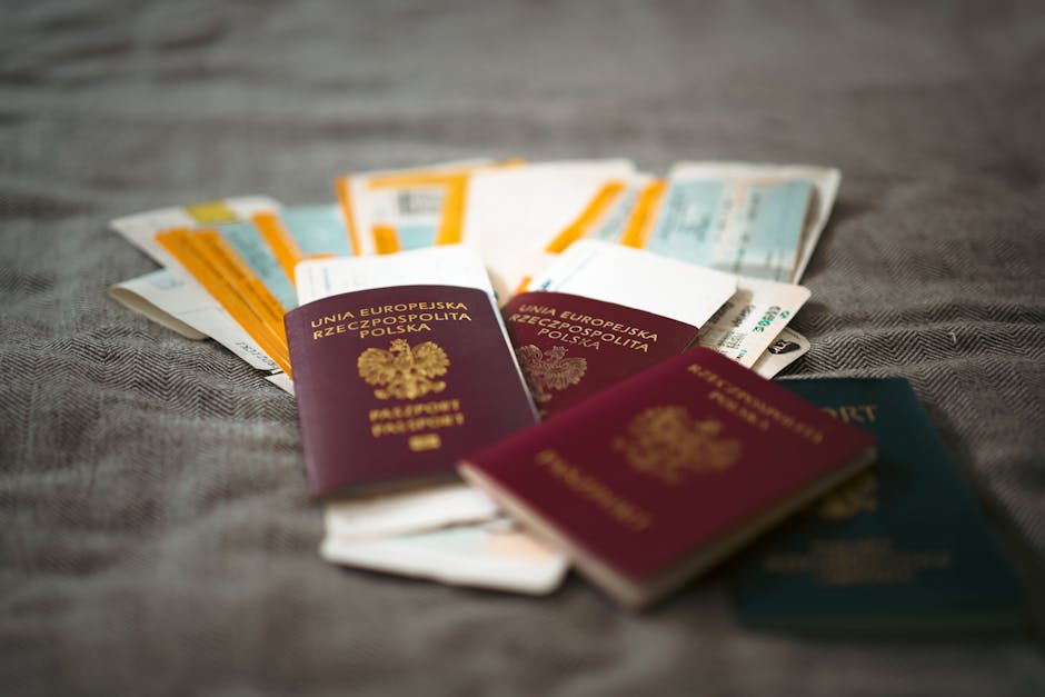 Tax-free forms and passport at an airport counter