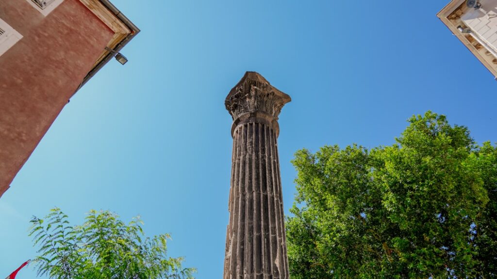 Roman Forum ancient columns at midday