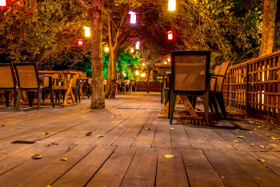 Hotel Plitvice evening terrace with wooden deck