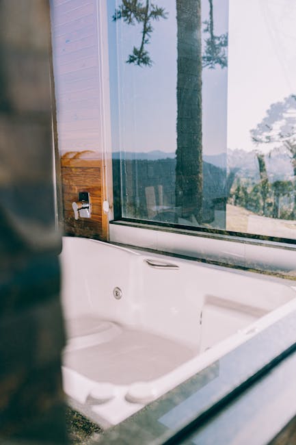 Luxury hotel spa with forest view
