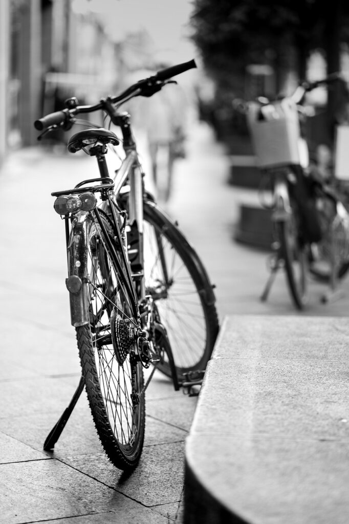 Bicycles parked along Hvar Riva