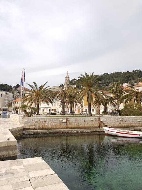 Hvar Town waterfront and harbour promenade