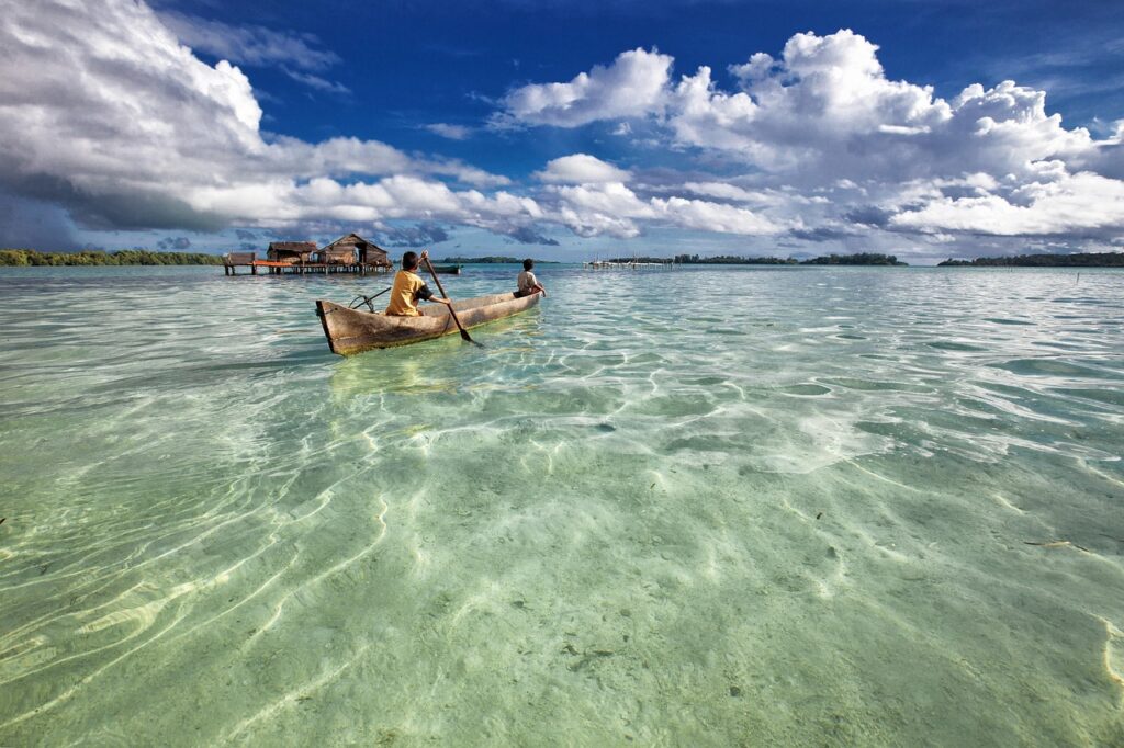 Boat near the Pakleni Islands, clear water and family beach