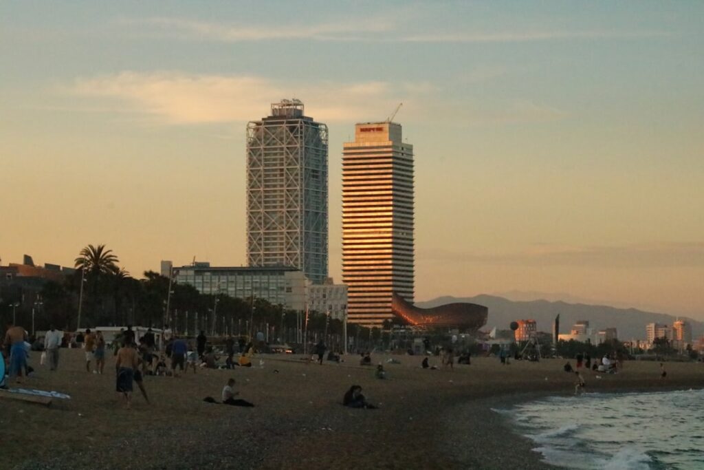 Abendliche Aussicht auf Barceloneta