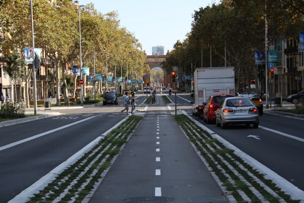 Gran Via mit Fahrradspur in Barcelona