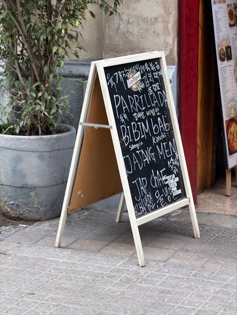 Chalkboard menu outside a Barcelona bar
