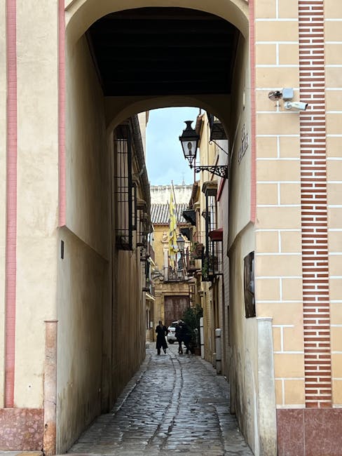 Strada lastricata pedonale a Siviglia