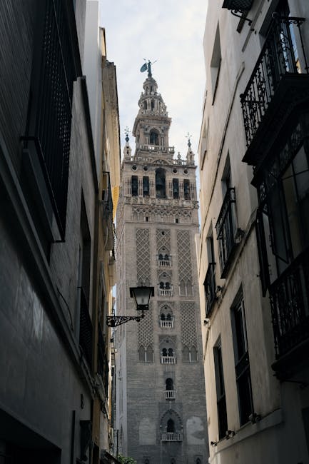 Vista della torre della Giralda dal cortile