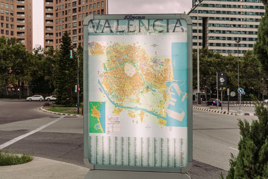 Mappa della città di Valencia, centro storico