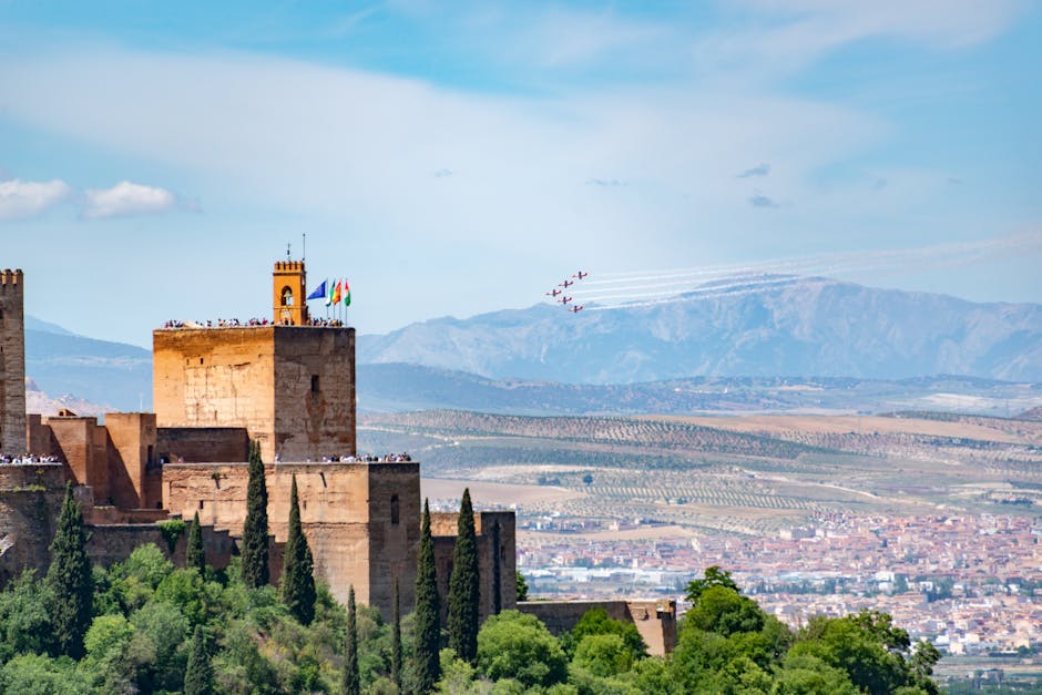 Panoramic view from the Torre de la Vela in the Alcazaba
