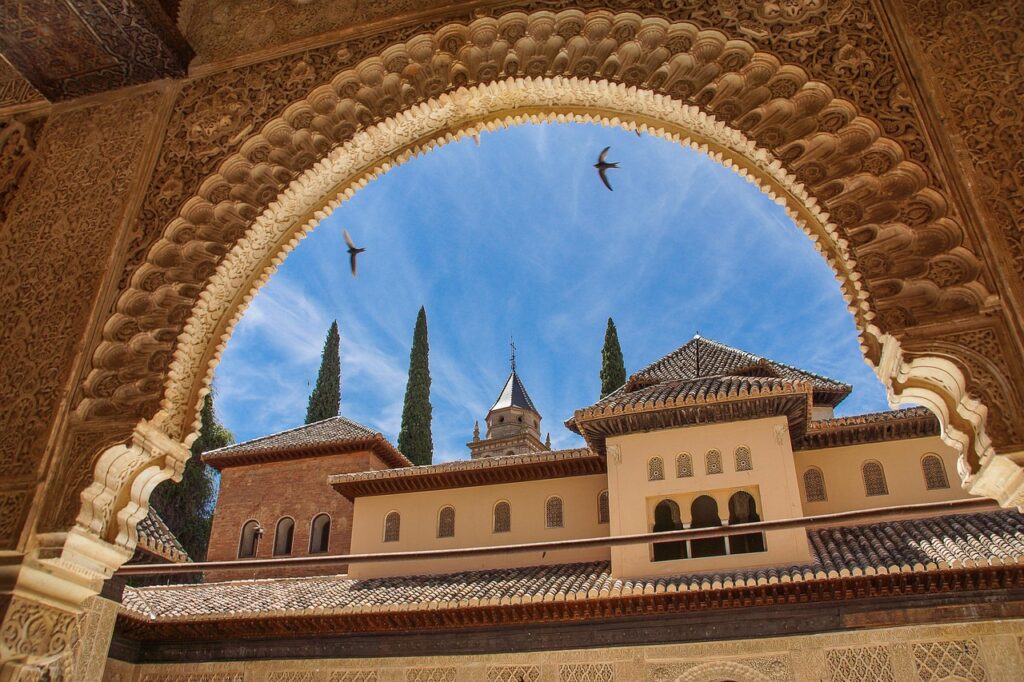 Sunset view of the Alhambra from the Mirador de San Nicolás