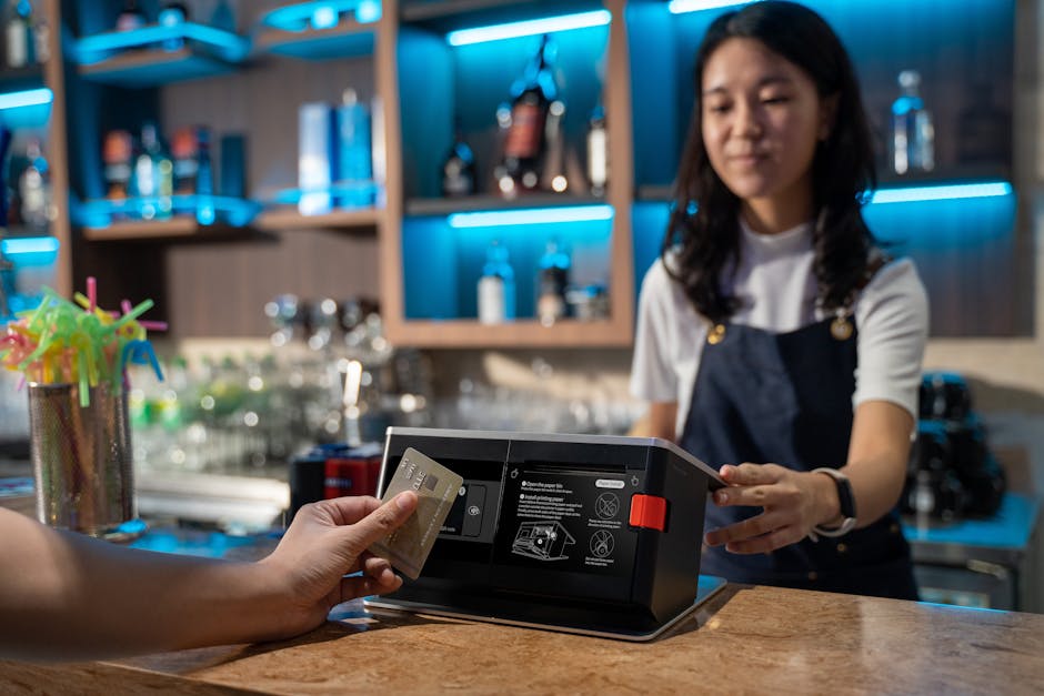 terminal POS per pagamento con carta al bar