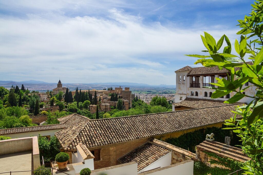 Vista dell'Alhambra dal Generalife al tramonto