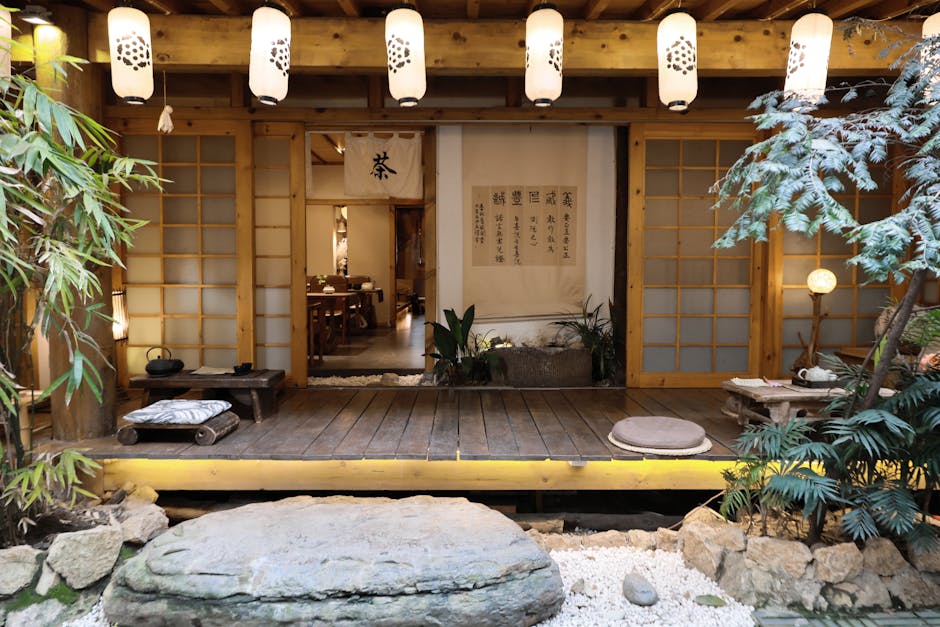 cozy tea room with cushions and low tables