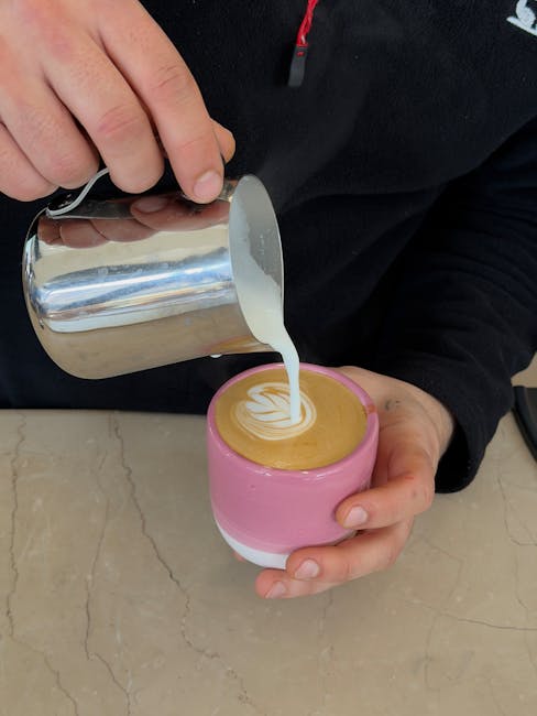 specialty coffee with oat milk and latte art