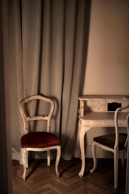 Interior of the poet’s house-museum with period furniture dedicated to Rosalía de Castro