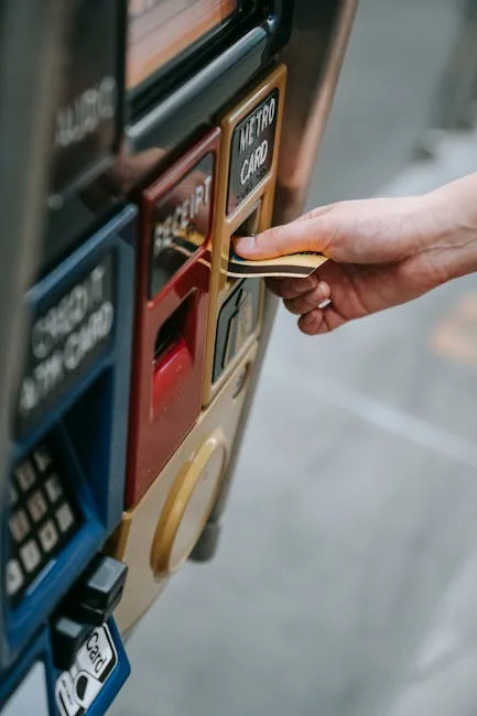 Andante card on a ticket machine