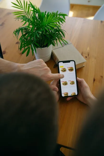 Checklist on smartphone with Portuguese phrases for vegan orders