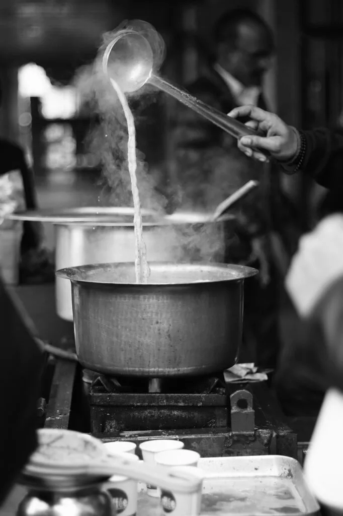 Close-up of Portuguese stew pot steaming in a kitchen