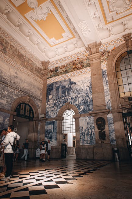 Interior tiles at São Bento station in Porto