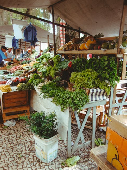 Frisches Obst und Gemüse auf einem Markt in der Algarve