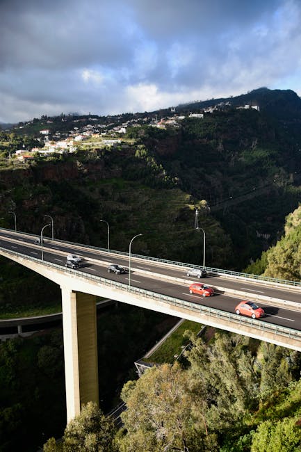 coastal road near Funchal with rental car