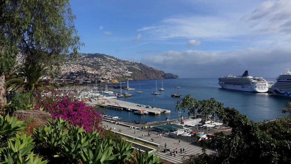 Port of Funchal with cruise ships at dawn
