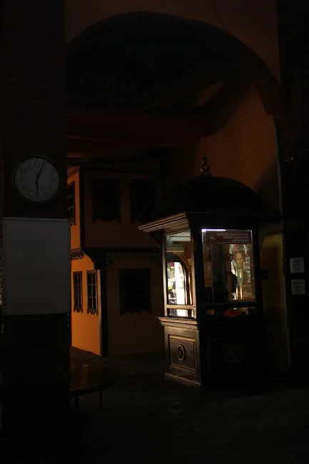 Guichet d'accueil sombre à l'intérieur du musée du Castelvecchio