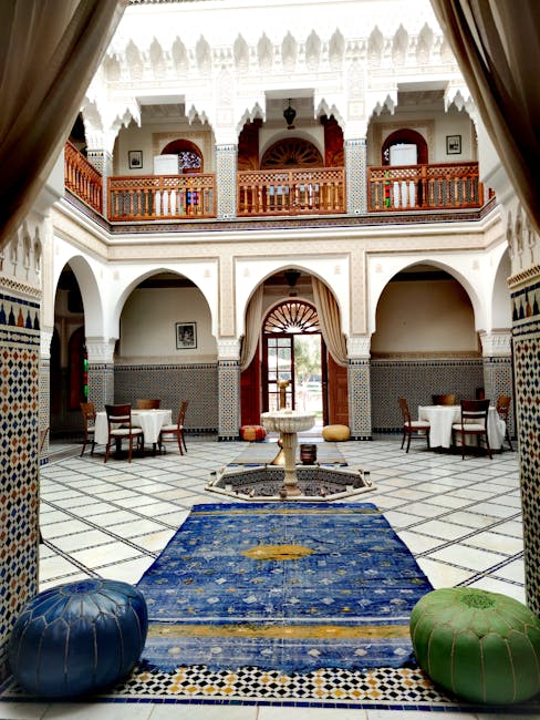 Cortile fiorito della guesthouse alla mattina