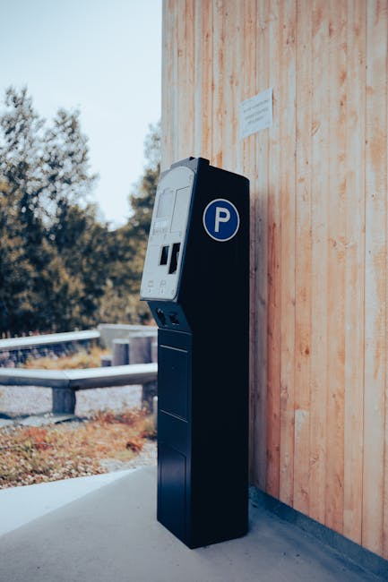 Close-up of a parking meter machine in Sintra town
