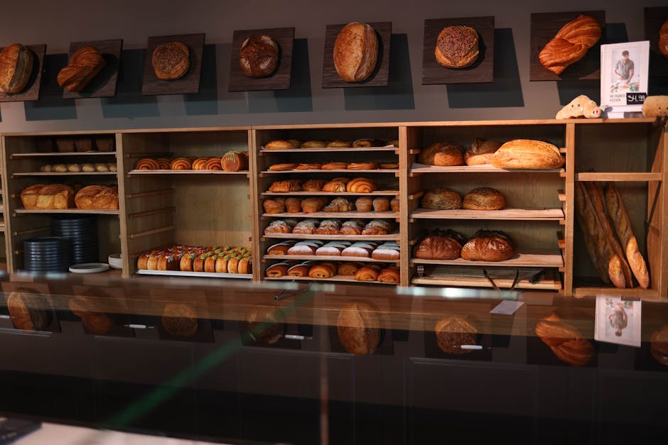 Display of gluten-free breads at a bakery in Coimbra