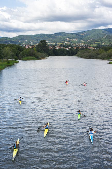 Kajaki na rzece Mondego w pobliżu Ponte de Santa Clara