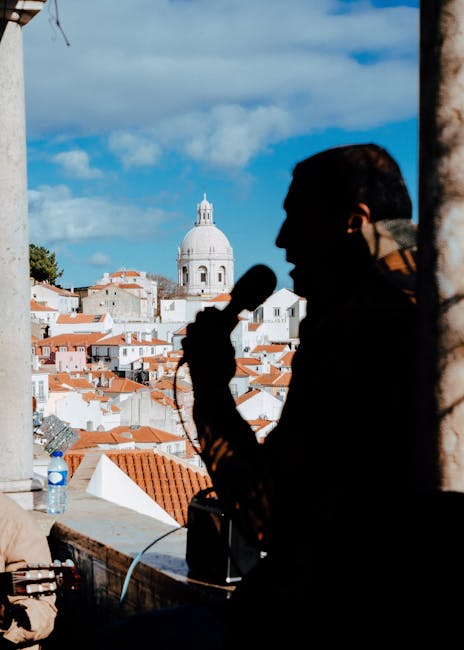 Traditional Coimbra fado singers performing at night