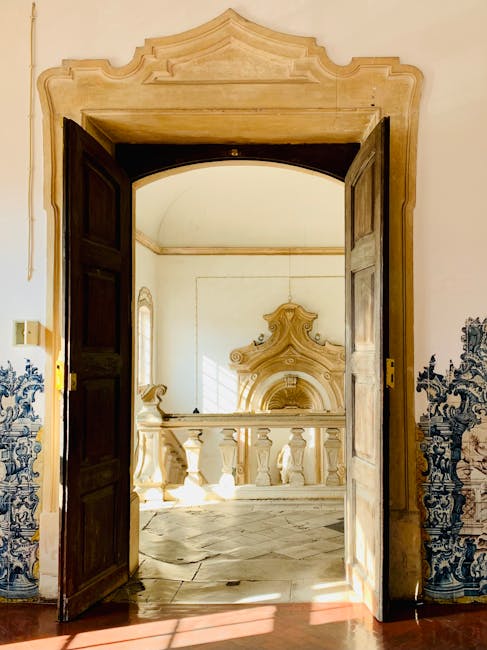 Baroque courtyard doorway at the University of Coimbra