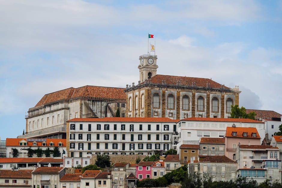 Panoramic view of Coimbra with the university tower on the hill