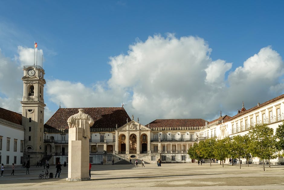 University of Coimbra tower view from the square