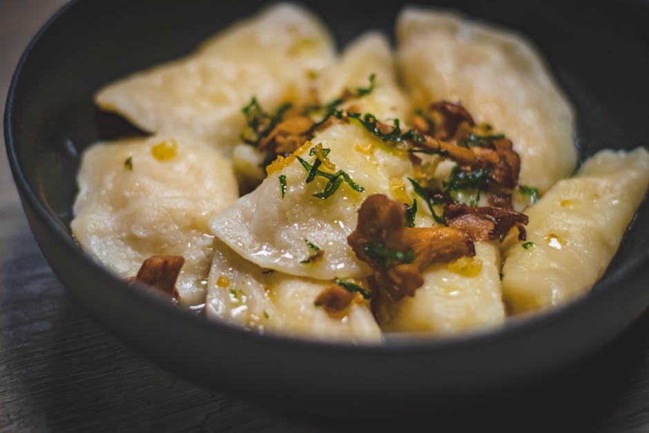 Tradycyjne pierogi polskie w restauracji