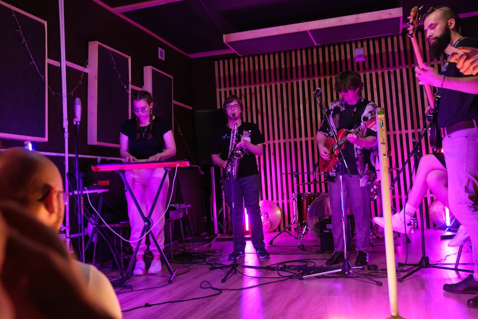 small acoustic concert in an intimate cellar venue