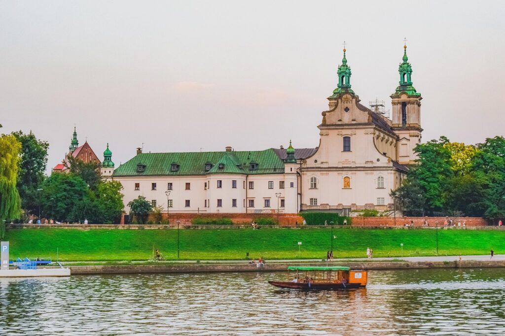 Krakow riverside evening walk near Vistula