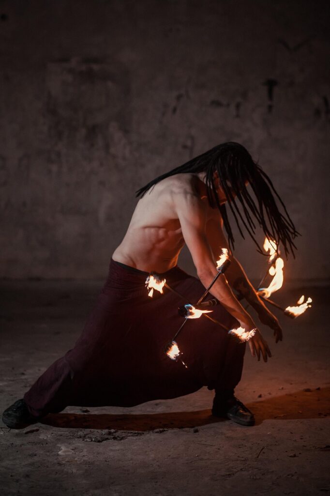 Night performance at a modern art festival