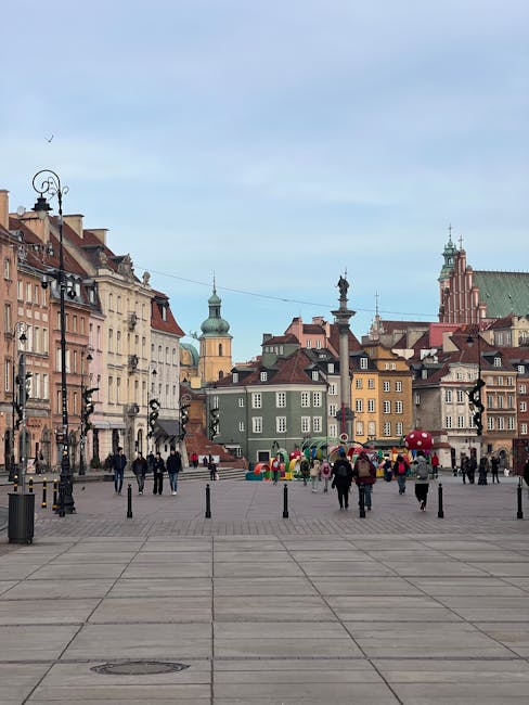 People eating pierogi in Warsaw's Old Town