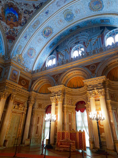 Ornate ceiling in the throne room interior